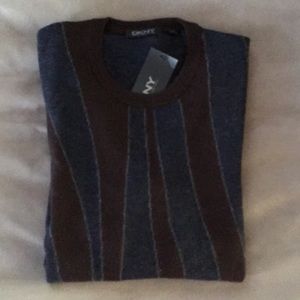 Men’s DKNY Cocoa Striped Sweater - Size S - NWT!